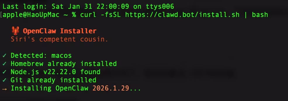 运行一键安装脚本